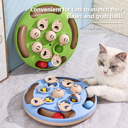 Interaktives Katzen-Puzzle – drehbarer Leckerli-Spender