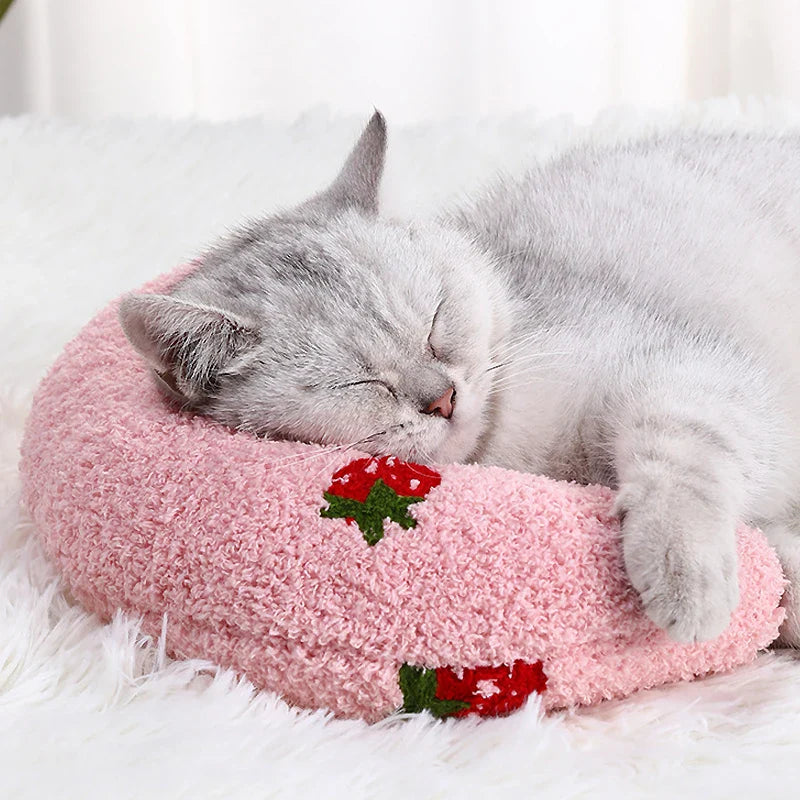 Beruhigendes Katzenkissen aus Plüsch