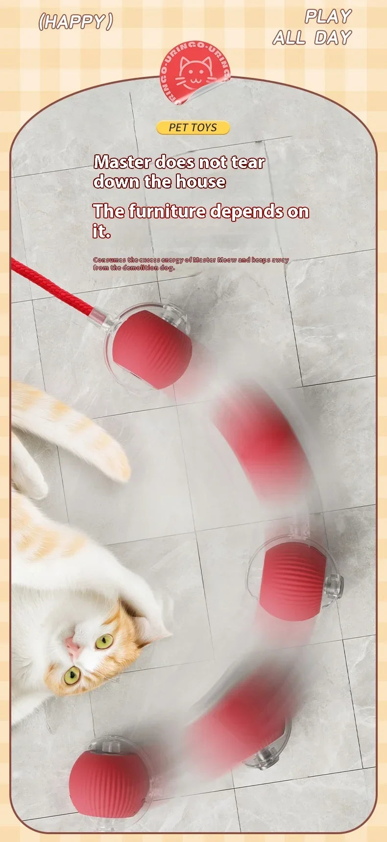 Interaktiver Spielball für Hunde & Katzen