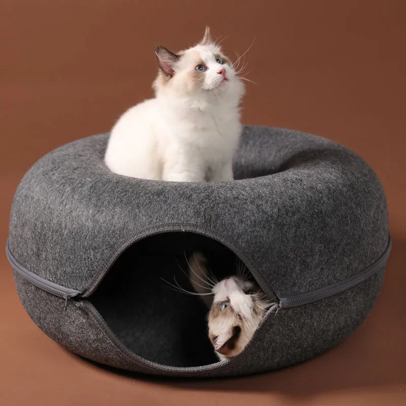 Donut Katzenbett aus Filz
