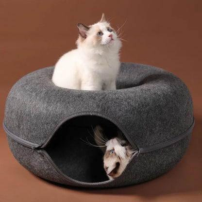 Donut Katzenbett aus Filz