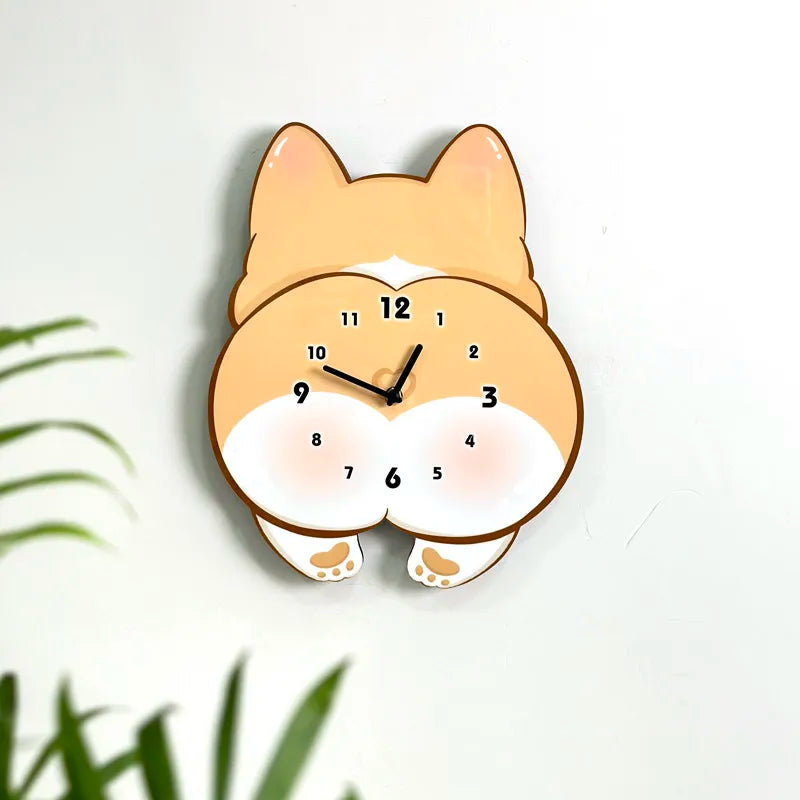 ShibaZeit – Wanduhr im Cartoon-Tierlook 🐕🕐