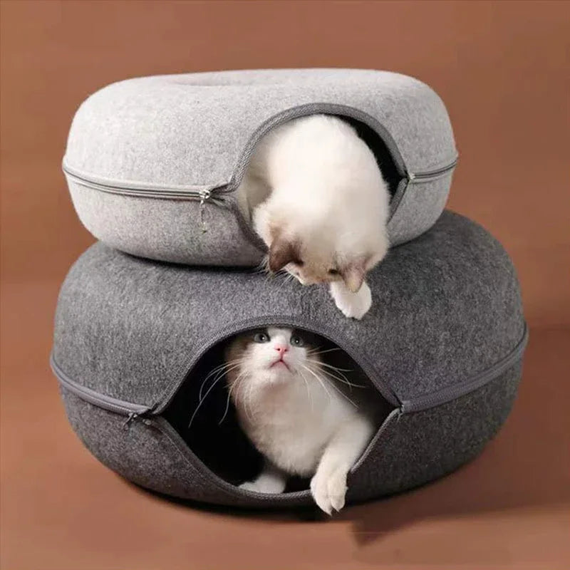 Donut Katzenbett aus Filz