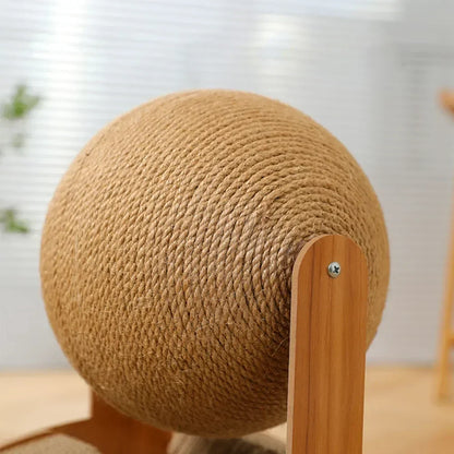 2-in-1 Kratzball & Sisal-Kratzbrett aus Massivholz