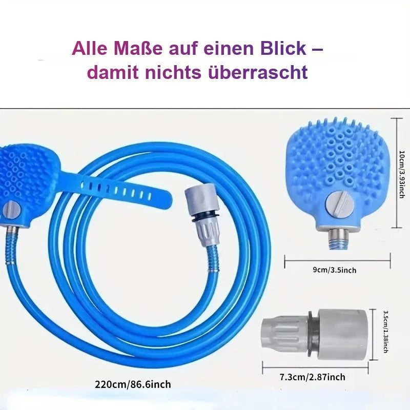 SchaumBürste – Duschbürste mit langem Schlauch 🚿🐕