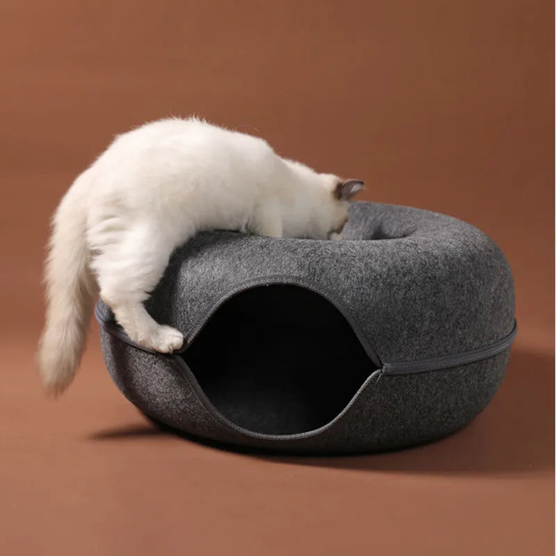 Donut Katzenbett aus Filz