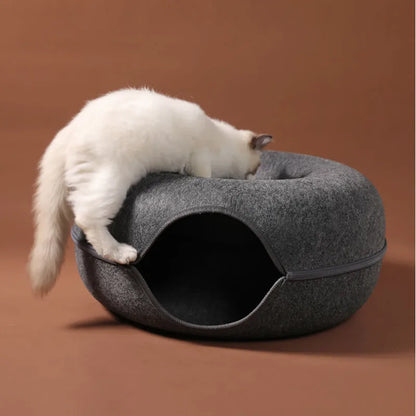 Donut Katzenbett aus Filz