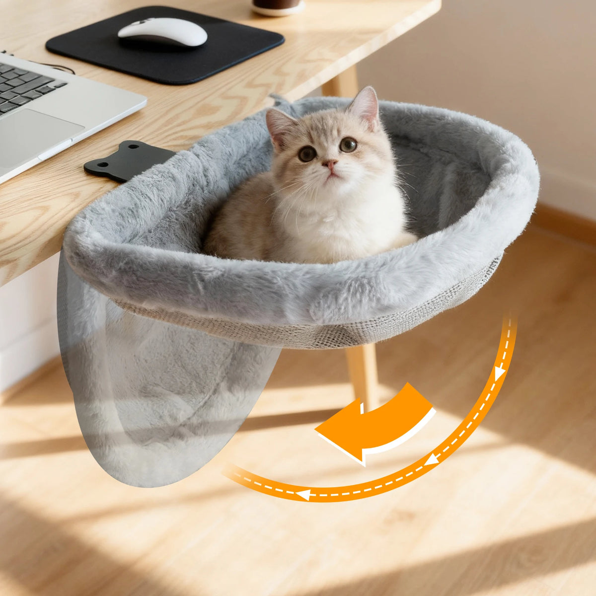 Zusammenklappbares Katzenbett & Hängematte für den Schreibtisch