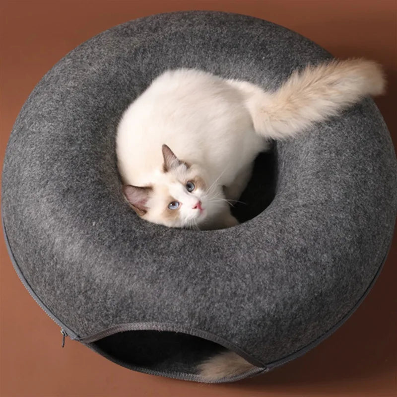 Donut Katzenbett aus Filz