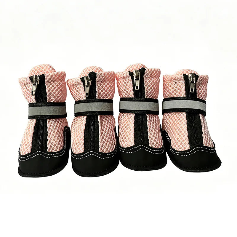 Atmungsaktive Mesh-Hundeschuhe mit rutschfester Sohle