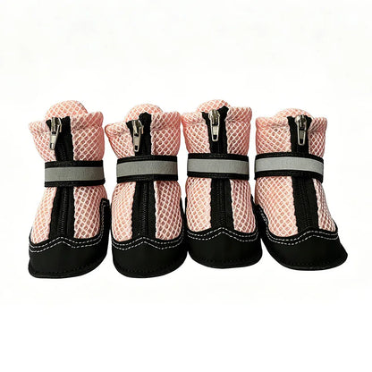 Atmungsaktive Mesh-Hundeschuhe mit rutschfester Sohle