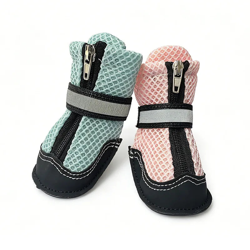 Atmungsaktive Mesh-Hundeschuhe mit rutschfester Sohle