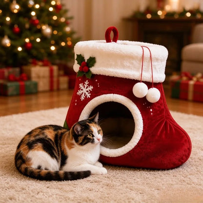 StrumpfSchlummer – Katzenbett im Nikolausstiefel 🎄🐱