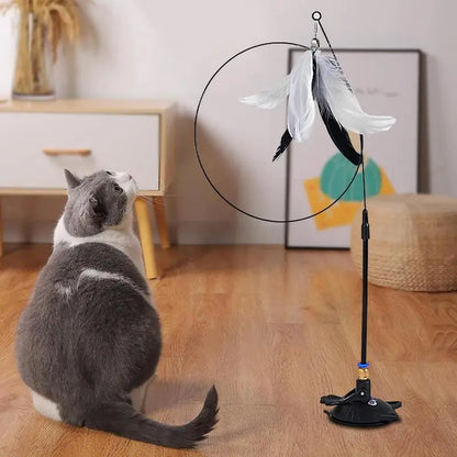 Interaktives Katzen Spielzeug mit Saugnapf