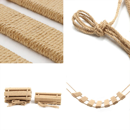 Holz-Kletterbrücke & Katzenleiter mit Sisal