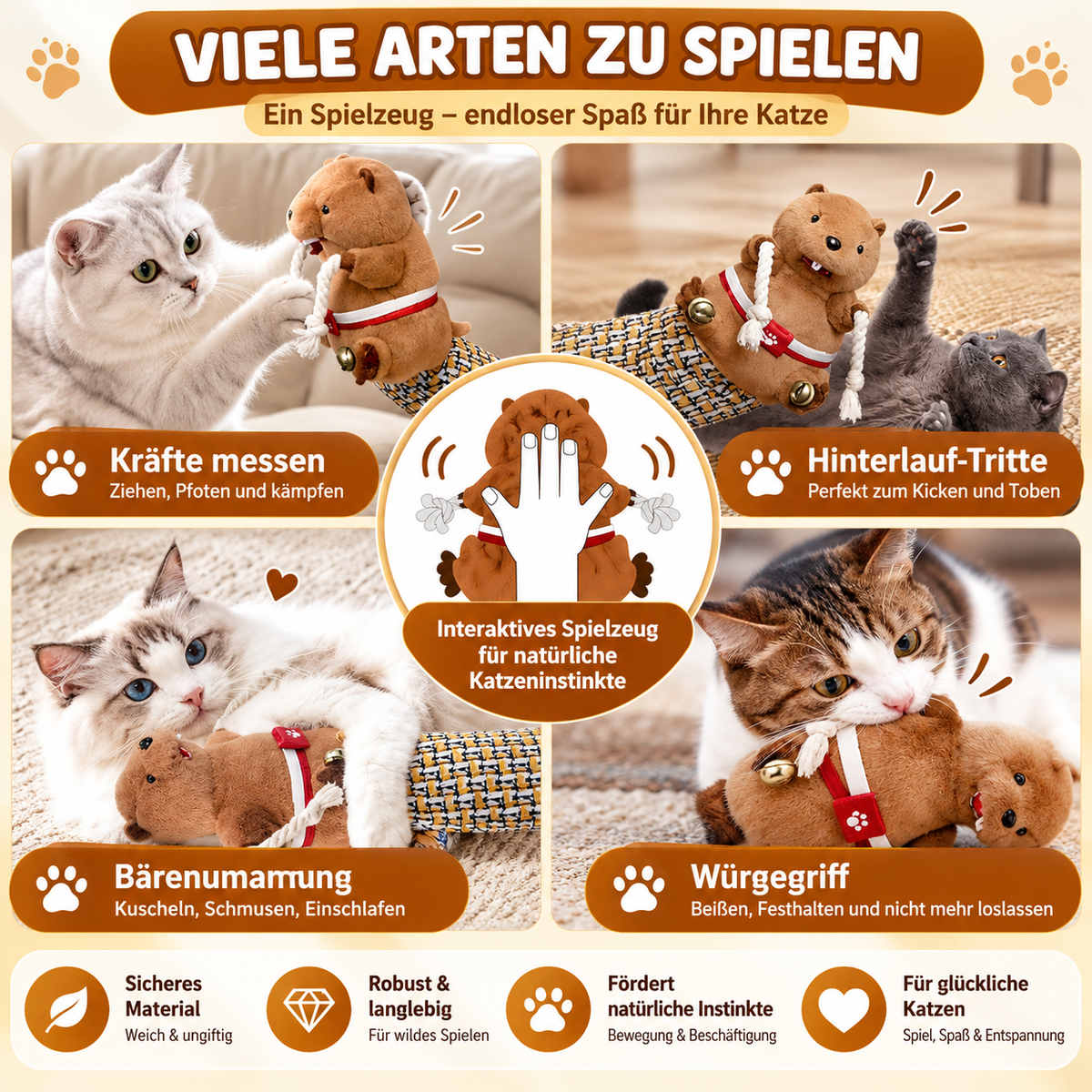 TatzenHandschuh – Gepolsterter Katzen-Spielhandschuh 🐱🥊