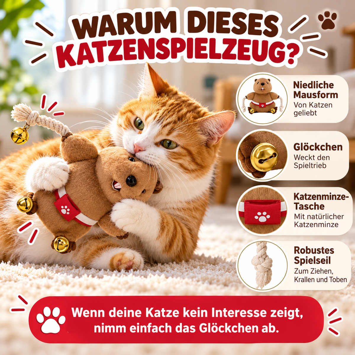 TatzenHandschuh – Gepolsterter Katzen-Spielhandschuh 🐱🥊
